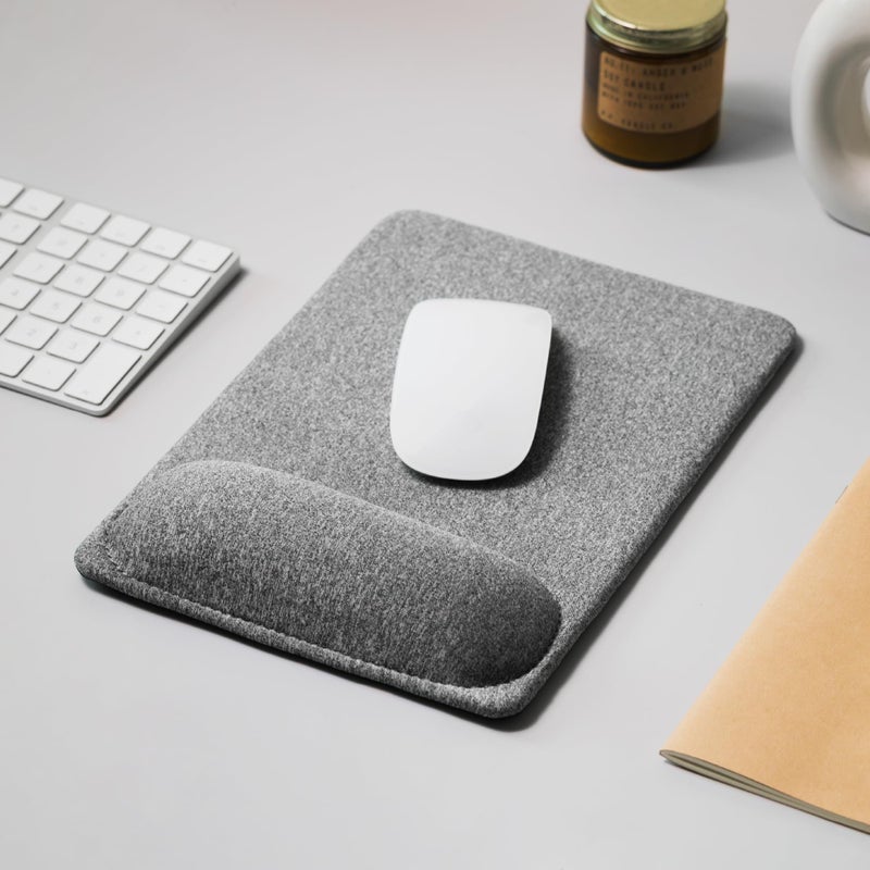 SenseAGE Large Ergonomic Mouse Pad with Wrist Rest Support, Enhanced Comfort & Space, Non-Slip Mouse Mat for Desk, Laptop & Computer, 10.6 x 7.3 inch (Grey) - Image 2